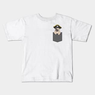 Pirate Pug Pocket Kids T-Shirt